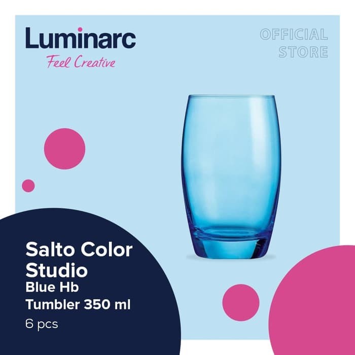 Drinkware Salto Color Studio - Blue H/b Tumbler 350ml Arcoroc - 6pcs